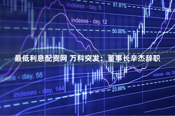 最低利息配资网 万科突发：董事长辛杰辞职