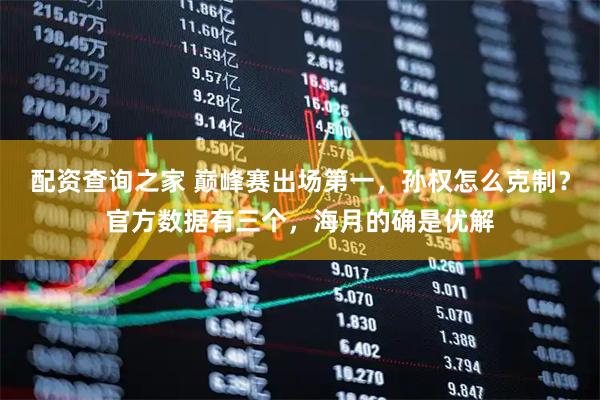 配资查询之家 巅峰赛出场第一，孙权怎么克制？官方数据有三个，海月的确是优解
